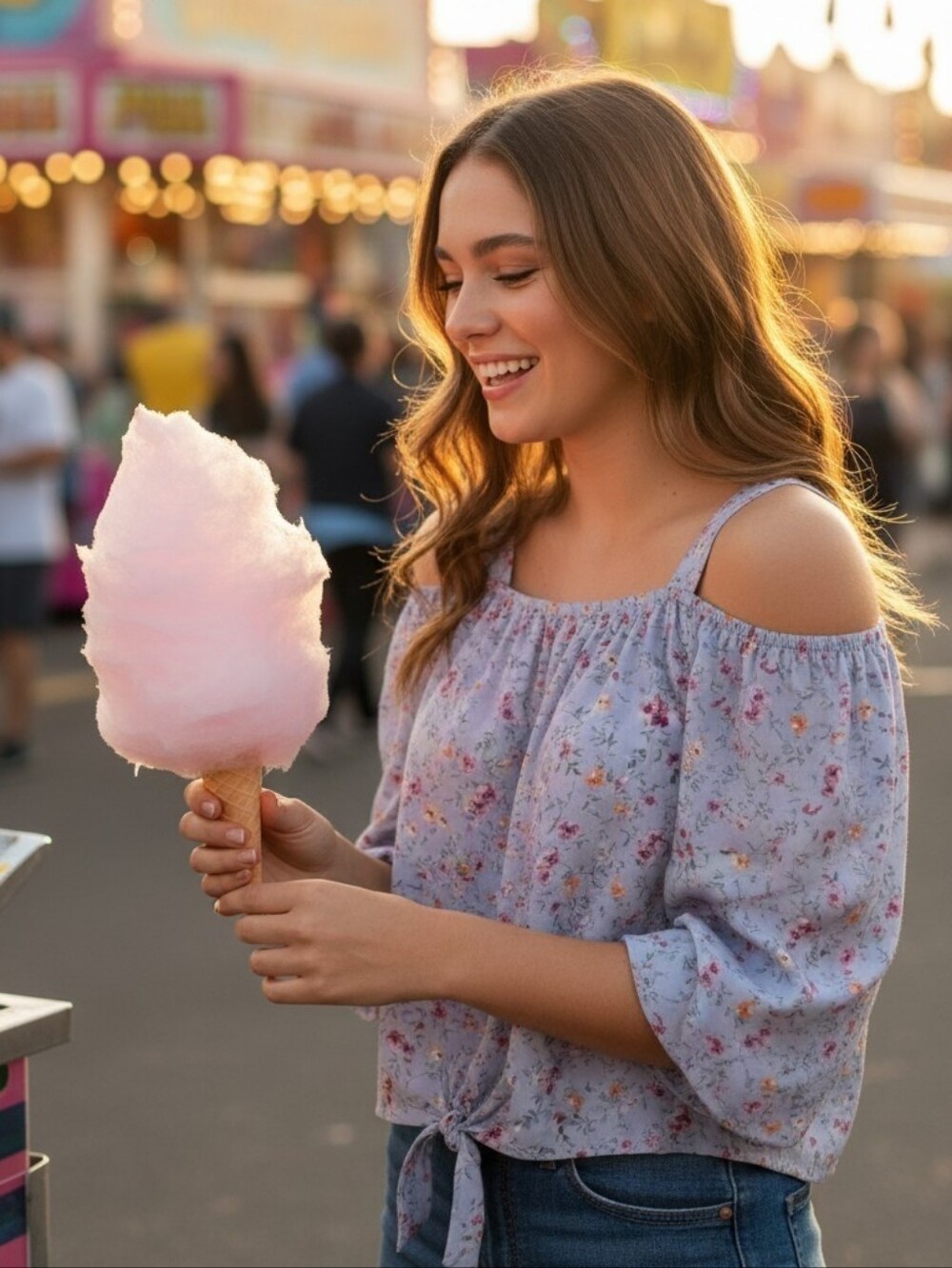 Love & Whimsy Floral Cold Shoulder Girls Top